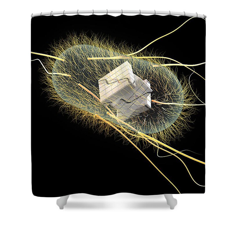Acid Shower Curtain featuring the photograph Engineered Bacterial, Conceptual #8 by Ella Marus Studio