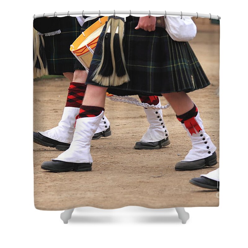 Army Shower Curtain featuring the photograph English Uniforms #8 by Henrik Lehnerer