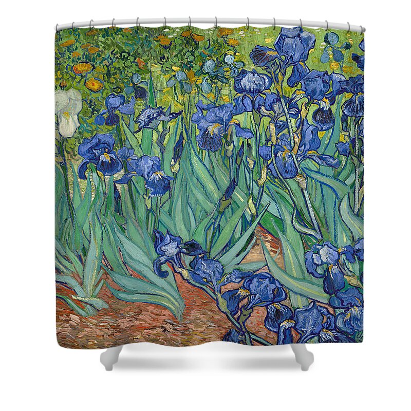 1889 Shower Curtain featuring the painting Irises #8 by Vincent van Gogh