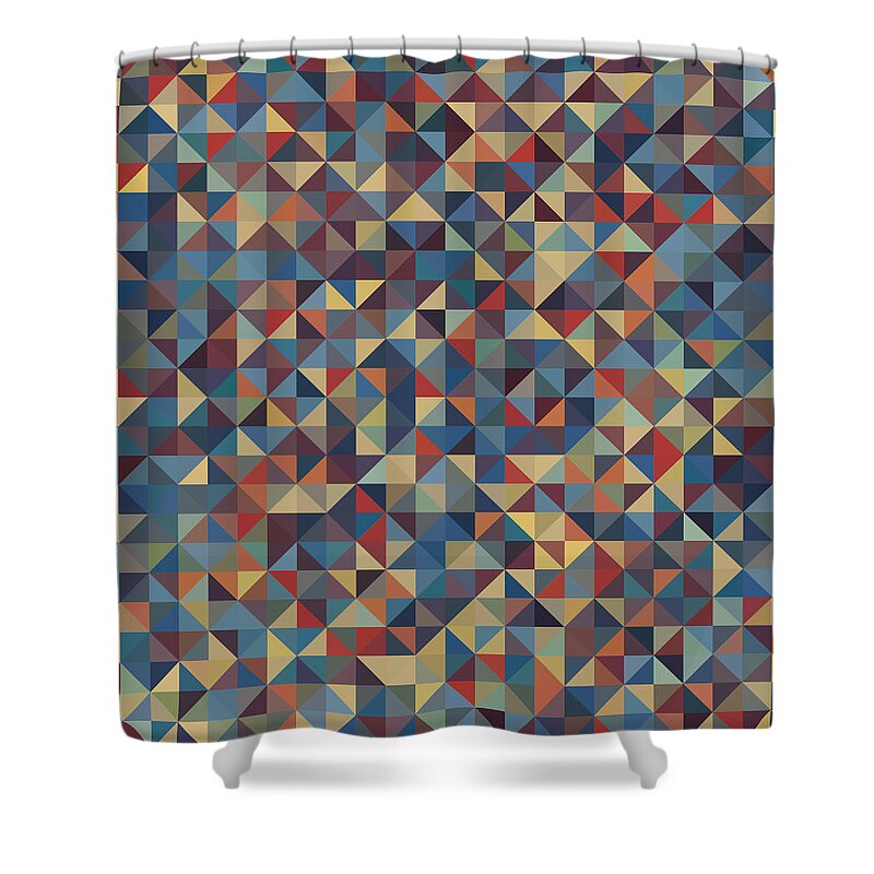 Abstract Shower Curtain featuring the digital art Pixel Art #83 by Mike Taylor