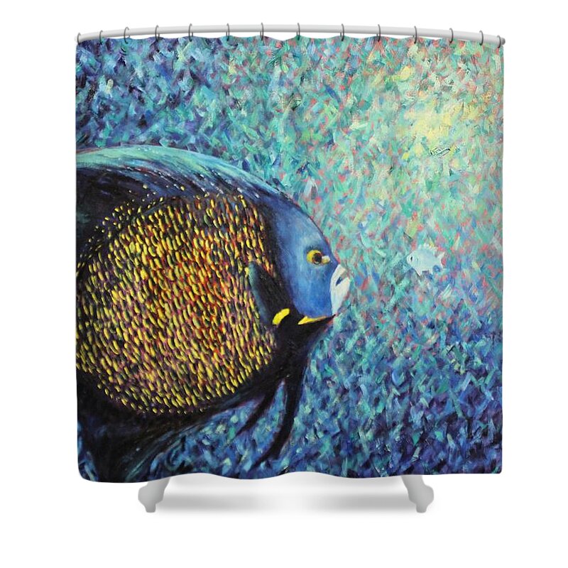 Sea Shower Curtain featuring the painting 9 am Meeting by Daniel W Green