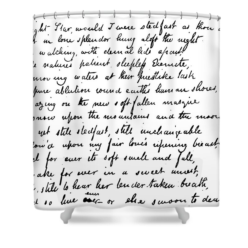 19th Century Shower Curtain featuring the drawing John Keats' Last Sonnet by Granger
