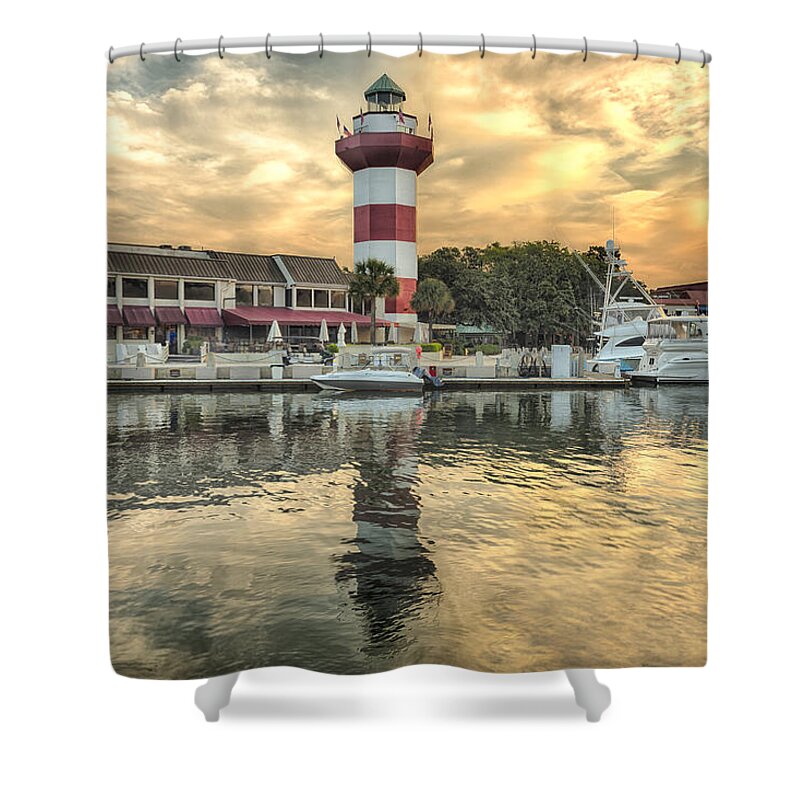 America Shower Curtain featuring the photograph Lighthouse on Hilton Head Island by Peter Lakomy