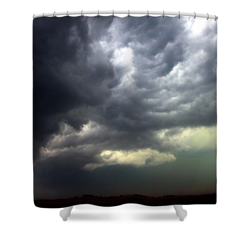 Stormscape Shower Curtain featuring the photograph Severe Cells over South Central Nebraska #6 by NebraskaSC