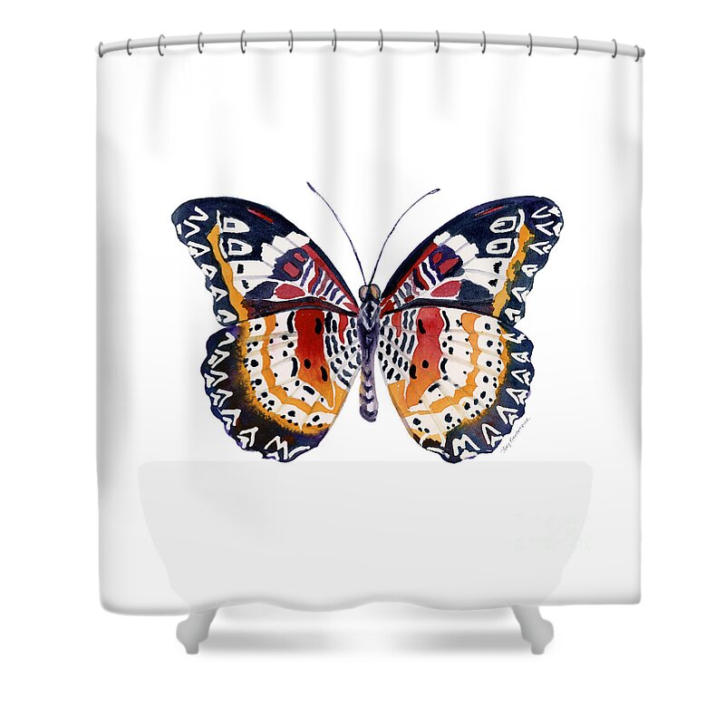 Lacewing Butterfly Shower Curtain featuring the painting 94 Lacewing Butterfly by Amy Kirkpatrick