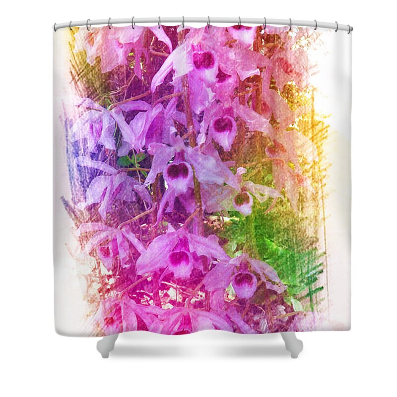 Interior Shower Curtain featuring the painting Fantastic Orchids by Xueyin Chen