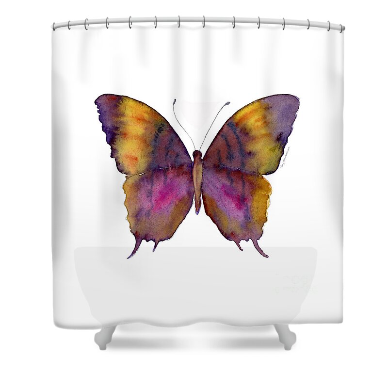 Marcella Daggerwing Butterfly Shower Curtain featuring the painting 99 Marcella Daggerwing Butterfly by Amy Kirkpatrick