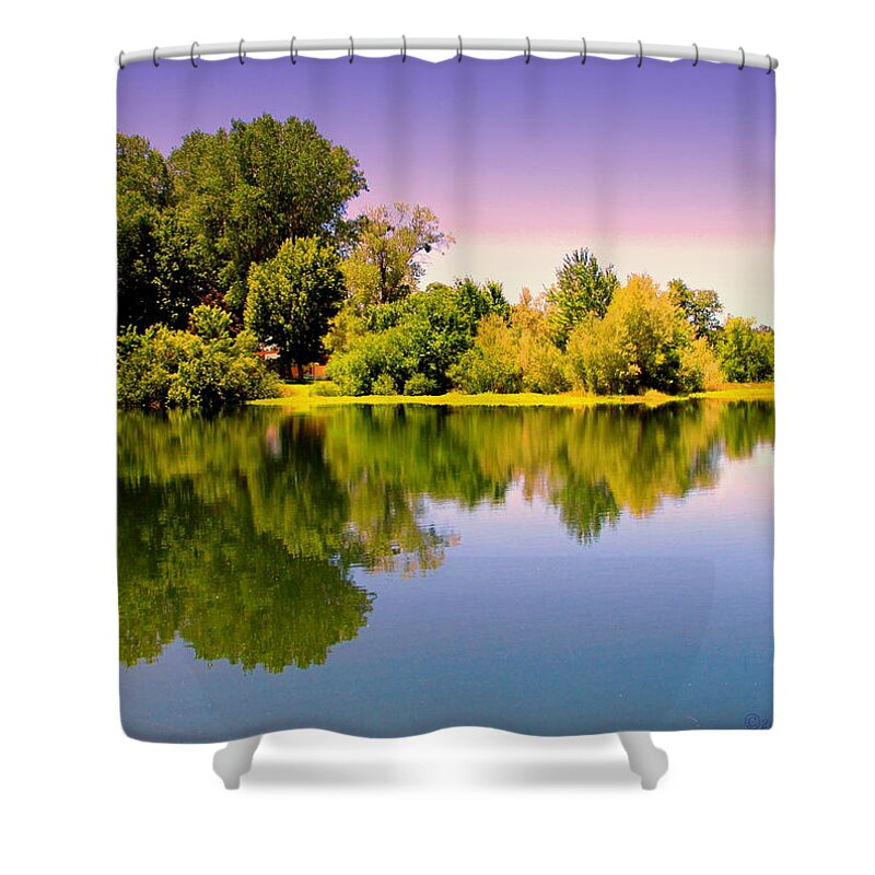 Reflection Shower Curtain featuring the photograph A Beautiful Day Reflected by Joyce Dickens