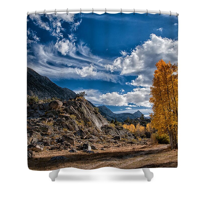 Mountains Shower Curtain featuring the photograph A Beautiful Fall Day by Cat Connor