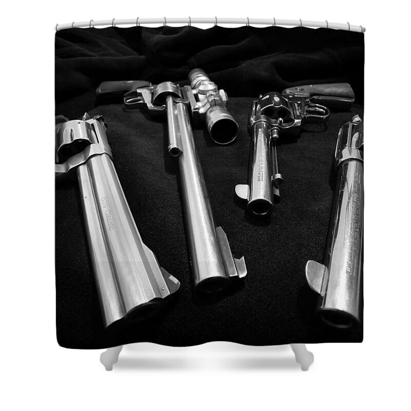 44 Magnum Shower Curtain featuring the photograph A Buck 76 by David Andersen