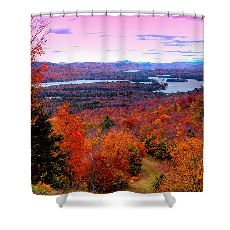 A Chilly Autumn Day On Mccauley Mountain Shower Curtain featuring the photograph A Chilly Autumn Day on McCauley Mountain by David Patterson
