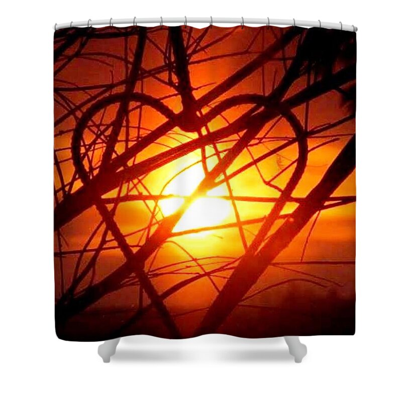 Sunset Shower Curtain featuring the photograph A Heart Filled with Light by Renee Michelle Wenker