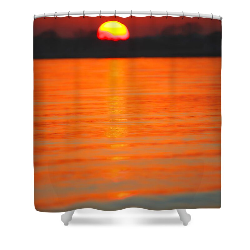 Sunset Shower Curtain featuring the photograph A Last Sunset by Karol Livote