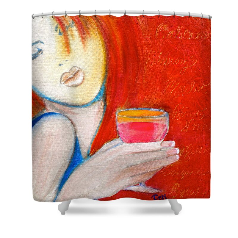 Lady Shower Curtain featuring the painting A Little Tart by Debi Starr