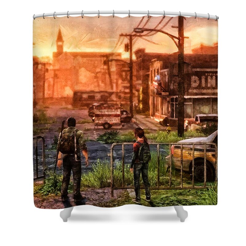Movie Shower Curtain featuring the painting A Long Journey by Joe Misrasi