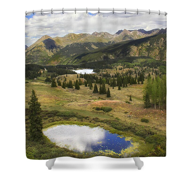 Colorado Mountains Shower Curtain featuring the photograph A Mountain Drive in Colorado by Mike McGlothlen