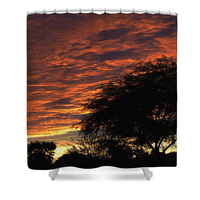 A Phoenix Sunset Shower Curtain featuring the photograph A Phoenix Sunset by Tom Janca