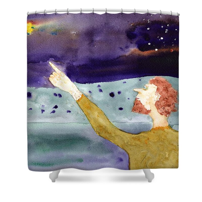 Jim Taylor Shower Curtain featuring the painting A sighting by Jim Taylor