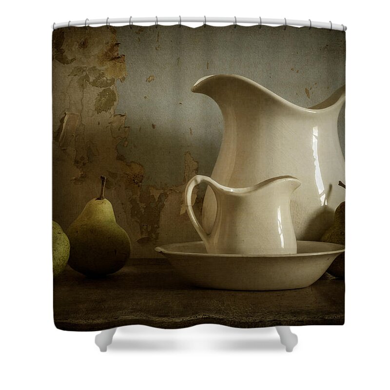 Pear Shower Curtain featuring the photograph A Simpler Time by Amy Weiss
