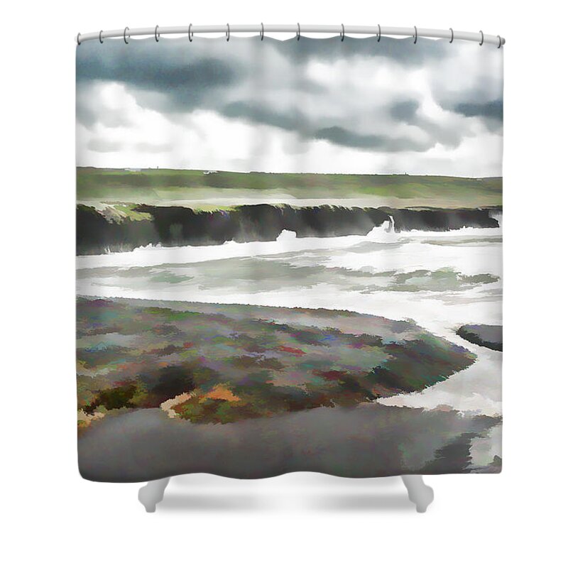 Doolin Shower Curtain featuring the photograph A Storm in Doolin Harbor by Allan Van Gasbeck