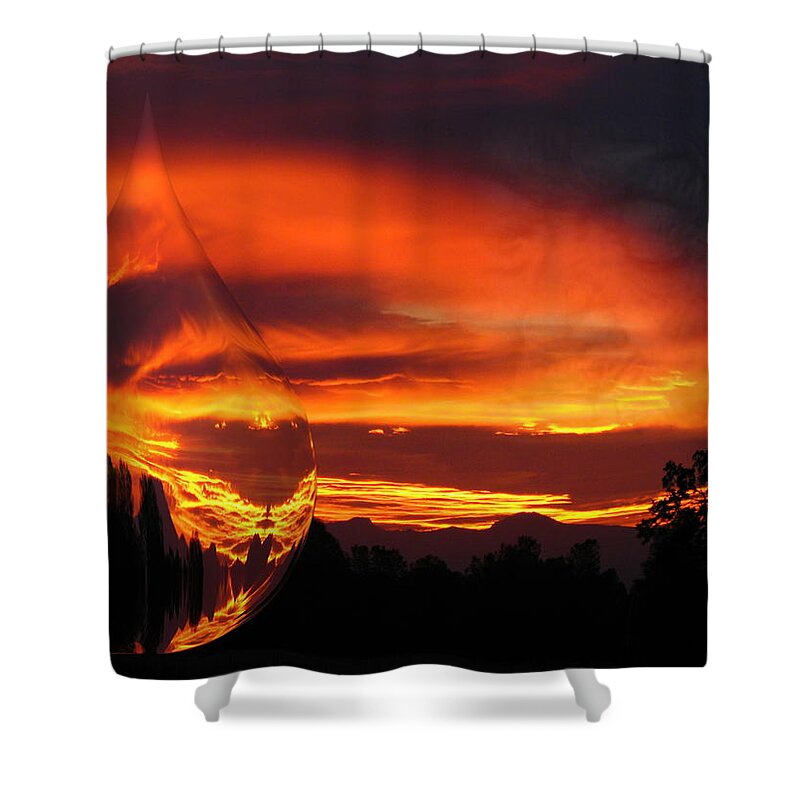 Sunrise Shower Curtain featuring the digital art A Teardrop In Time by Joyce Dickens
