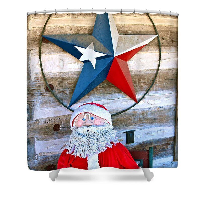 Santa Shower Curtain featuring the photograph A Texas Christmas card by John Babis
