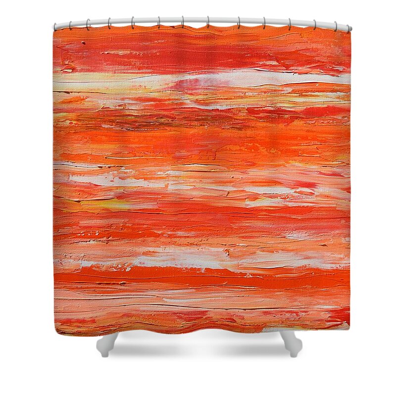 Orange Shower Curtain featuring the painting A Thousand Sunsets by Donna Manaraze