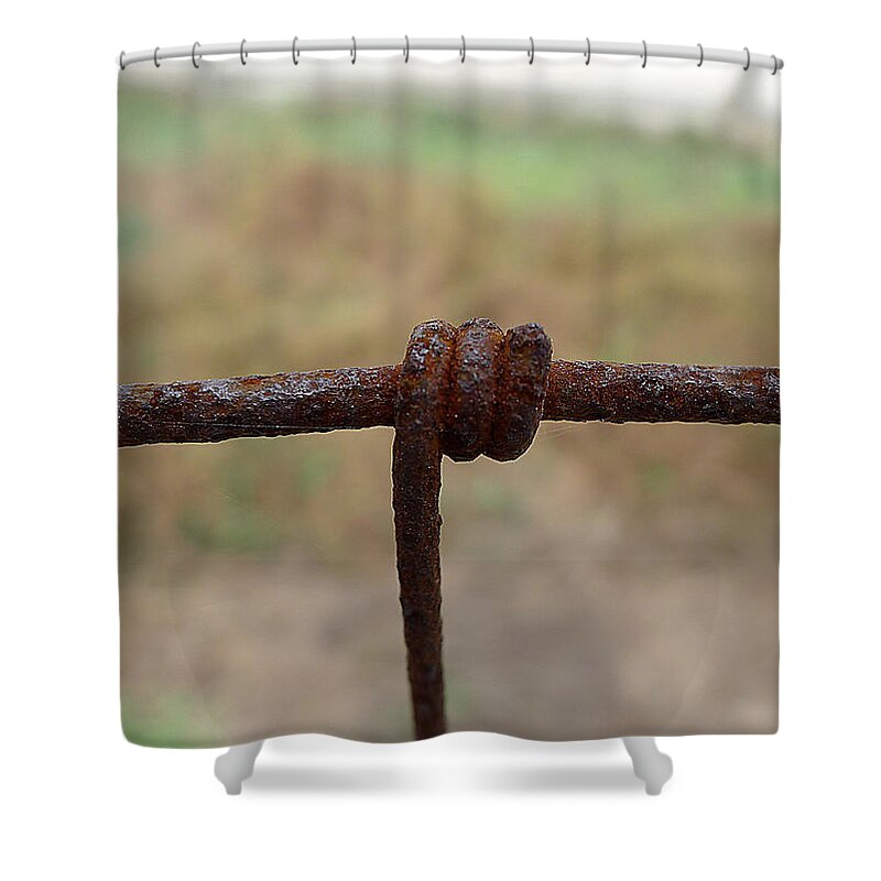 Richard Reeve Shower Curtain featuring the photograph A Twist of Wire by Richard Reeve