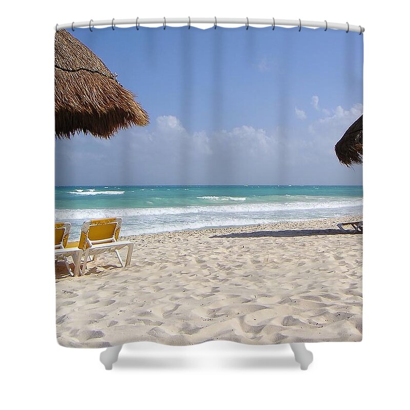 Beach Shower Curtain featuring the photograph A view of paradise by Steve Ondrus