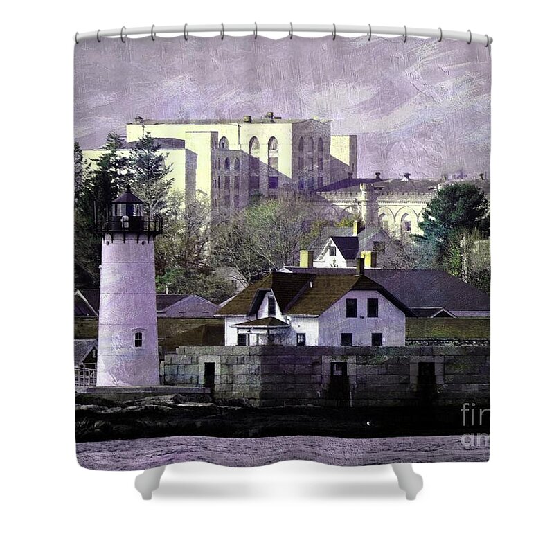 Marcia Lee Jones Shower Curtain featuring the photograph A View Of Two Islands by Marcia Lee Jones