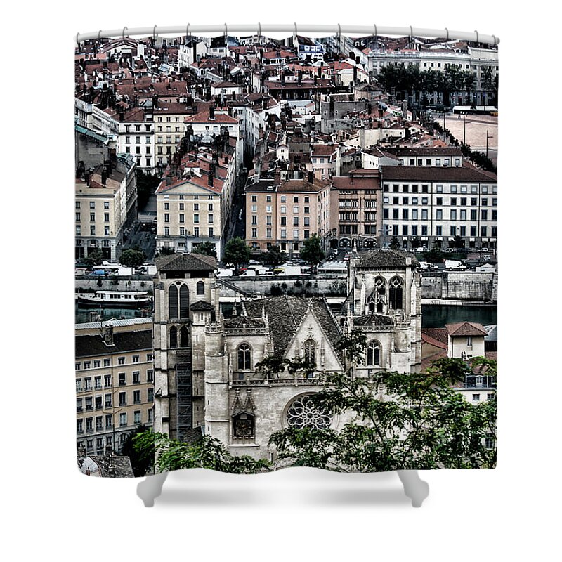 Europe Shower Curtain featuring the photograph A view of Vienne France by Tom Prendergast