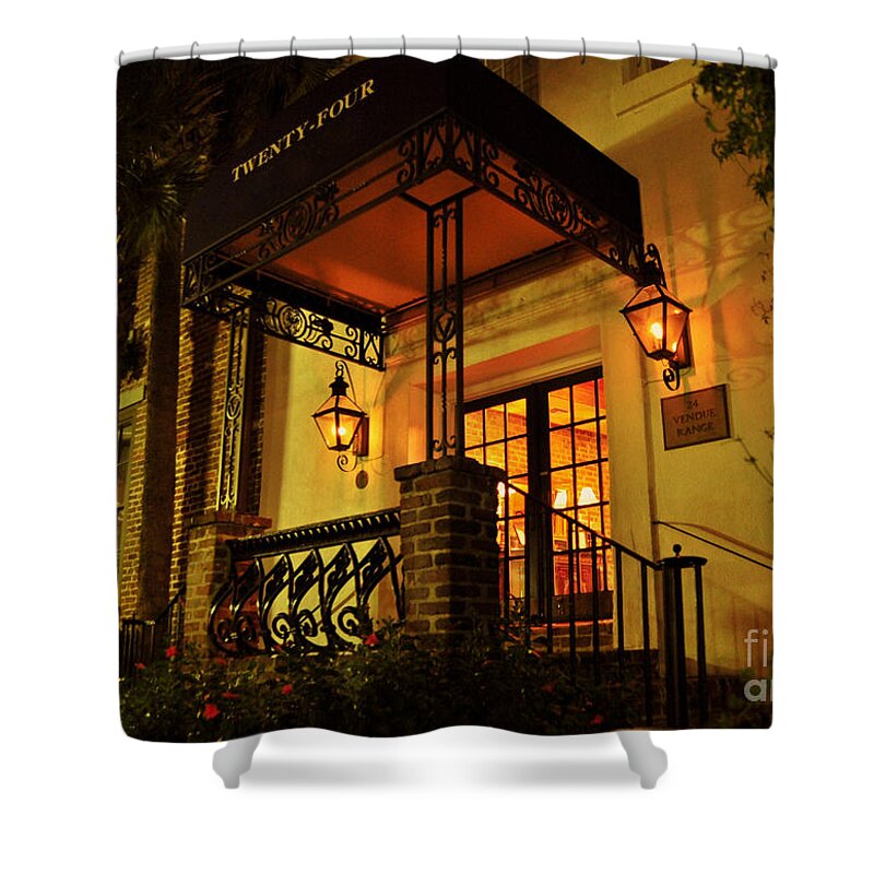 Charleston Shower Curtain featuring the photograph A Warm Summer Night In Charleston by Kathy Baccari