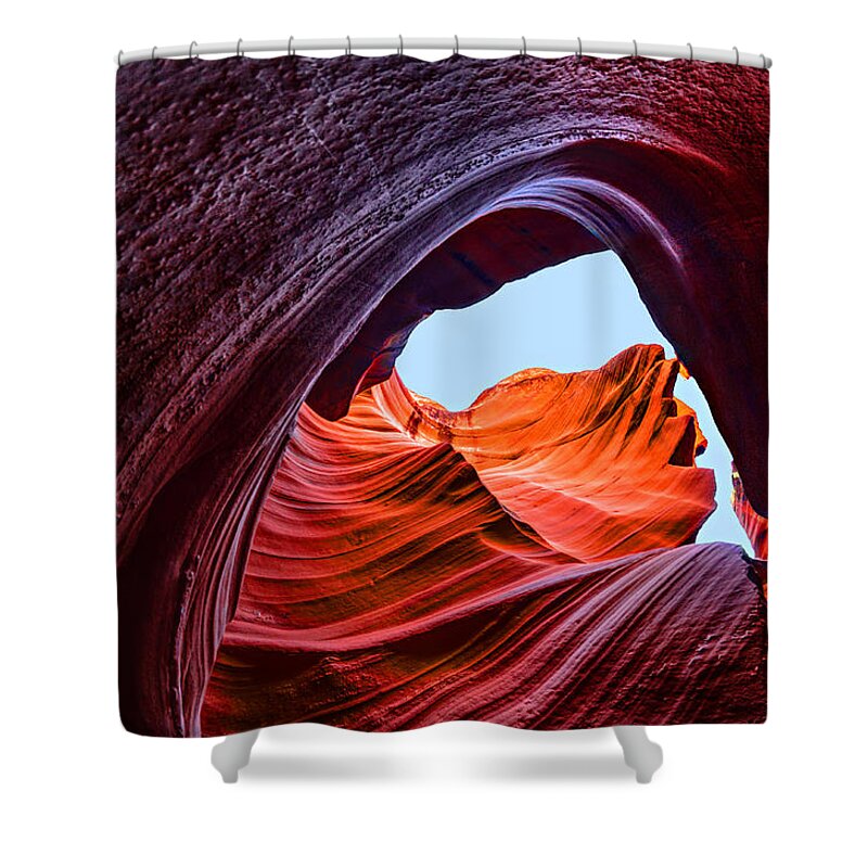Antelope Canyon Shower Curtain featuring the photograph A Wave of Sandstone by Jason Chu
