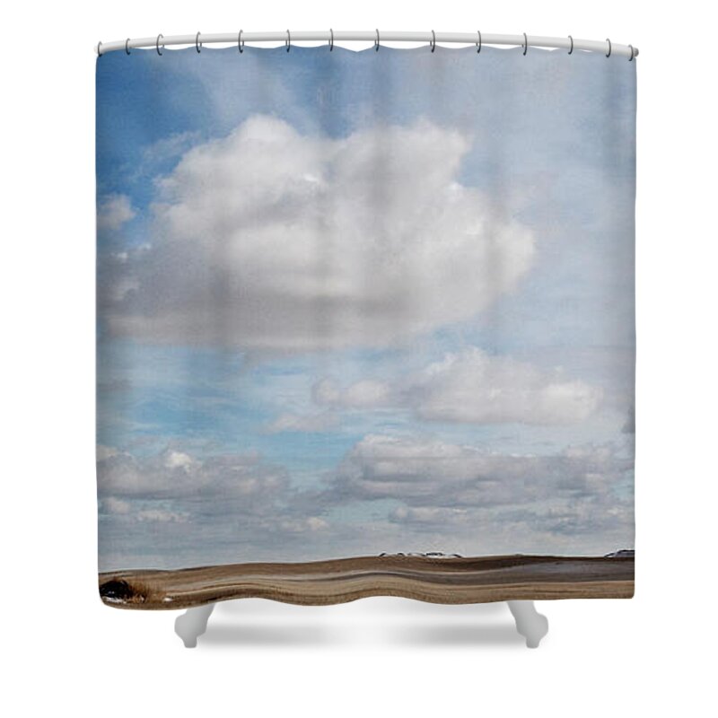 Scenics Shower Curtain featuring the photograph A Windmill On The Prairie by Driendl Group