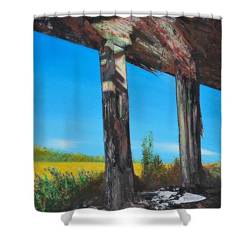 Abandoned Shower Curtain featuring the painting Abandoned by Alys Caviness-Gober