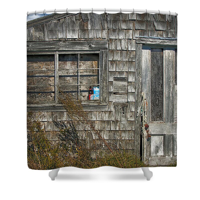 Abandoned Shower Curtain featuring the photograph Abandoned Shack Owls Head Maine IMG 6111 by Greg Kluempers