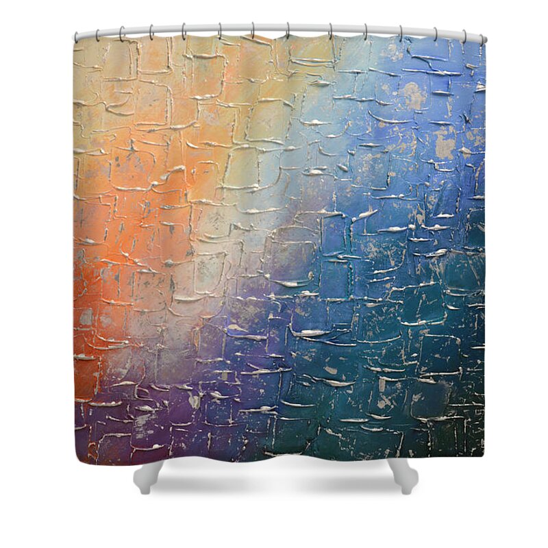 Universe Shower Curtain featuring the painting Abiding Light by Linda Bailey