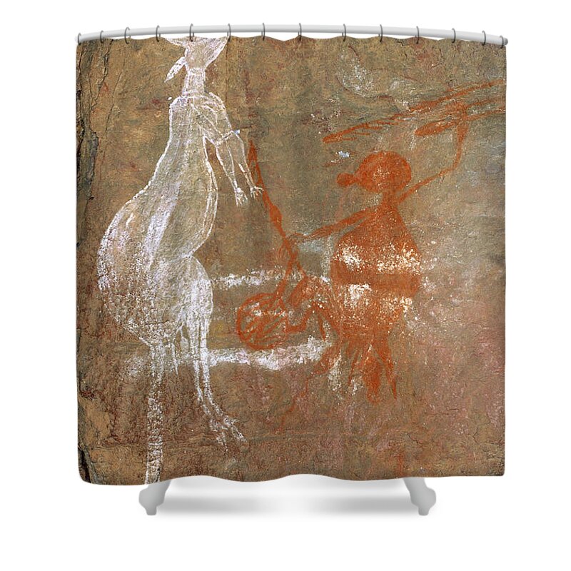 Archaeology Shower Curtain featuring the photograph Aboriginal Art, Australia by Gregory G. Dimijian, M.D.