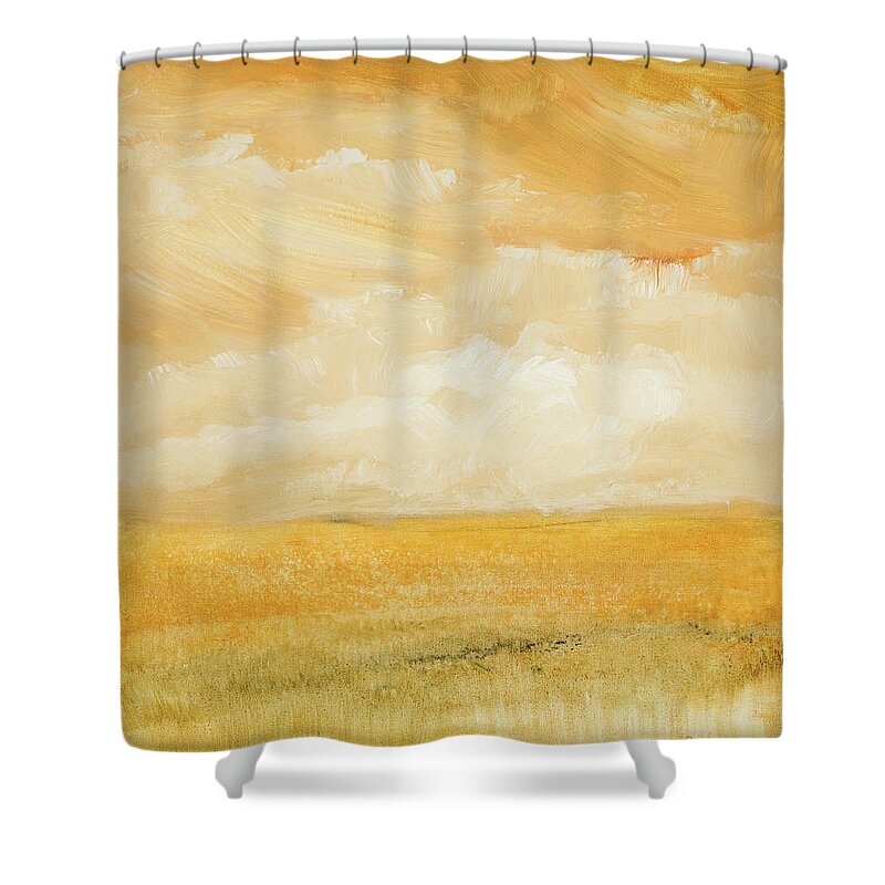 Above Shower Curtain featuring the painting Above Golden Plains II by Lanie Loreth