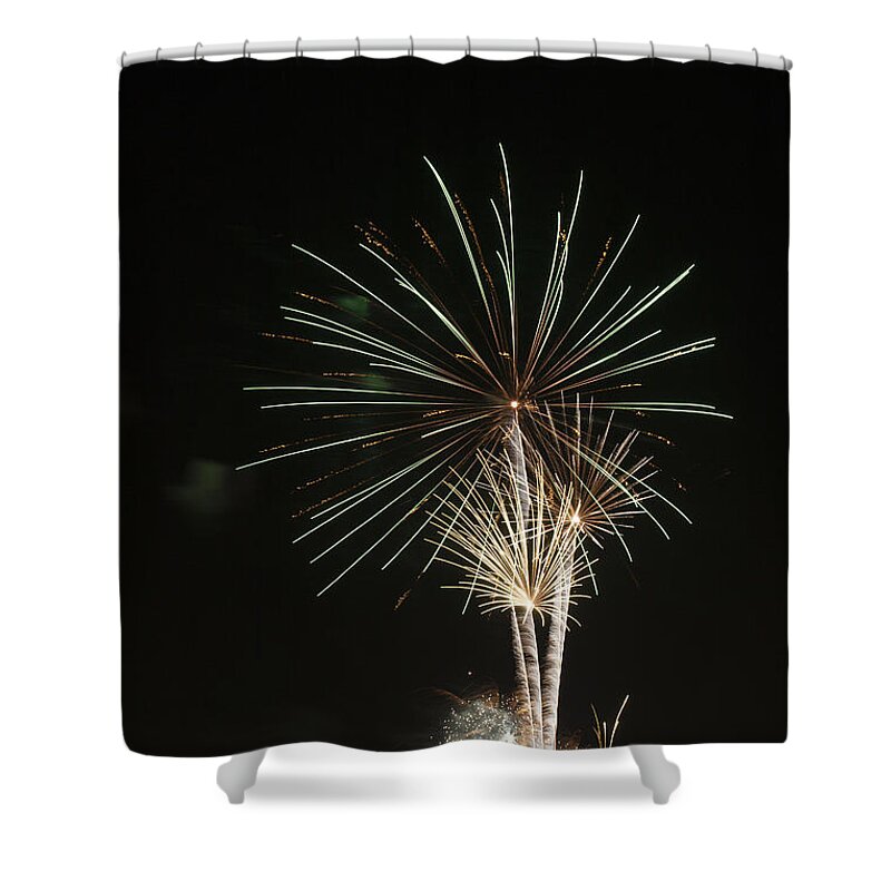 Fireworks Shower Curtain featuring the photograph Above the Trees by Greg Kopriva