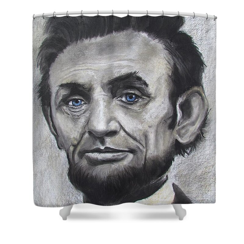 Abraham Lincoln Shower Curtain featuring the drawing Abraham Lincoln by Eric Dee