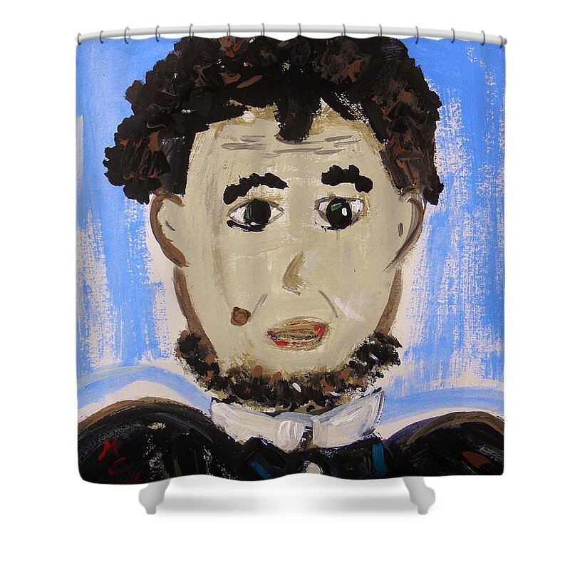 Lincon Shower Curtain featuring the painting Abraham Lincoln Future President by Mary Carol Williams