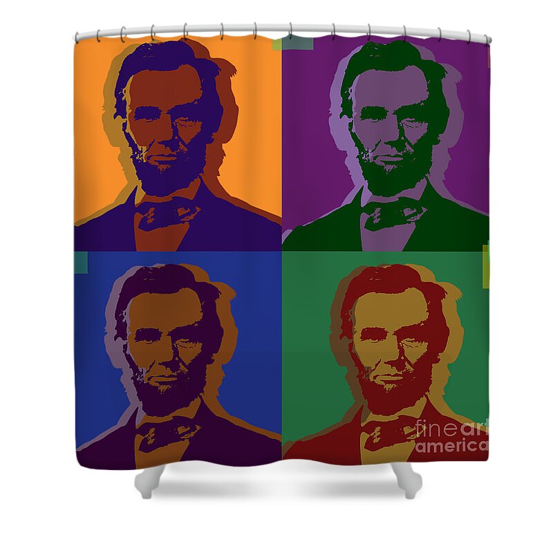 Lincoln Shower Curtain featuring the digital art Abraham Lincoln by Jean luc Comperat