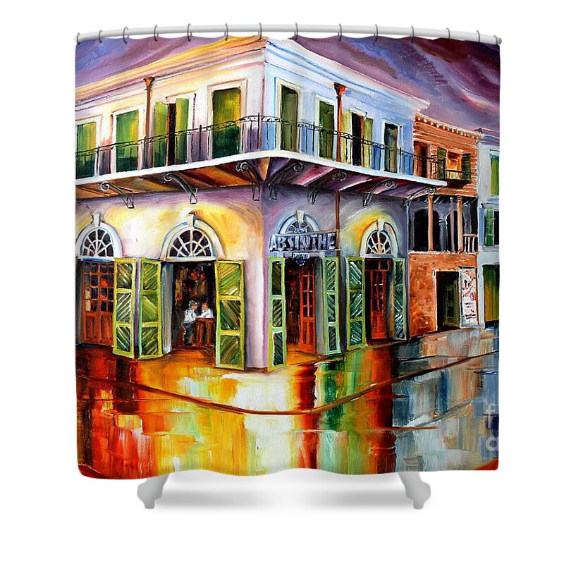 New Orleans Shower Curtain featuring the painting Absinthe House New Orleans by Diane Millsap