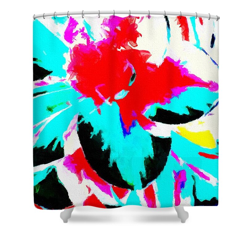 Abstract 107 Shower Curtain featuring the digital art Abstract 107 by Barbara A Griffin