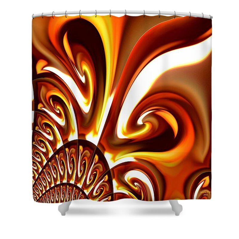Flame Shower Curtain featuring the digital art Abstract 235 by Maria Urso
