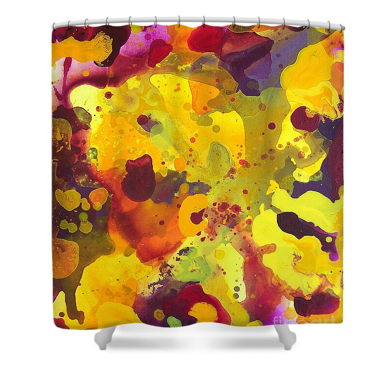Brandon Shower Curtain featuring the painting Abstract 46 by Brandon Lynch