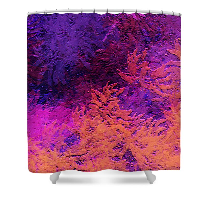 Leaves Shower Curtain featuring the painting Abstract Autumn by Sophia Gaki Artworks
