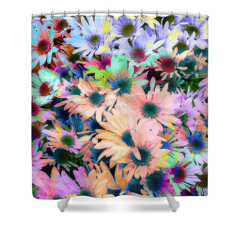 Bellagio Flowers Shower Curtain featuring the photograph Abstract Colored Flowers by Susan Stone
