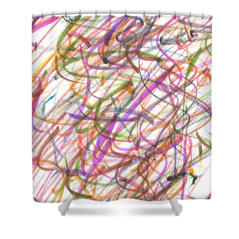 Abstract Shower Curtain featuring the drawing Abstract Confetti Celebration by Joseph Baril